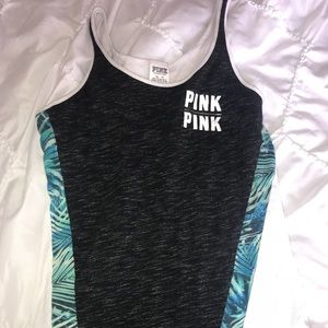 Pink workout muscle tee